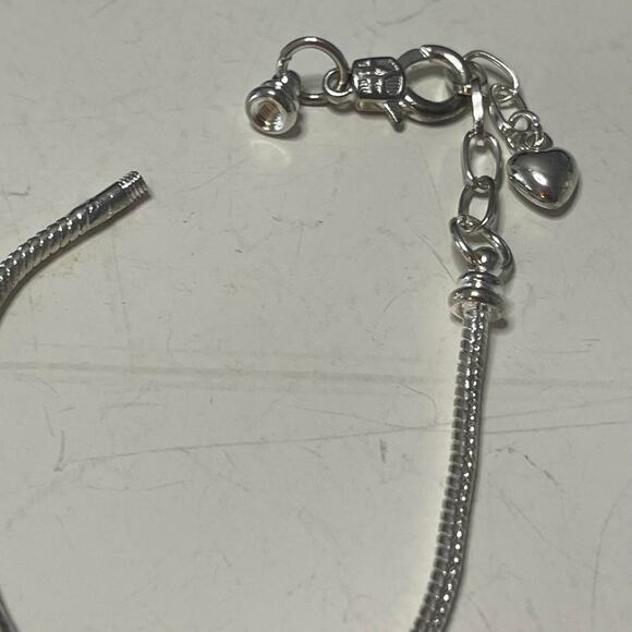 Charm necklace silver tone w extension heart dangle costume fashion jewelry - Picture 9 of 12